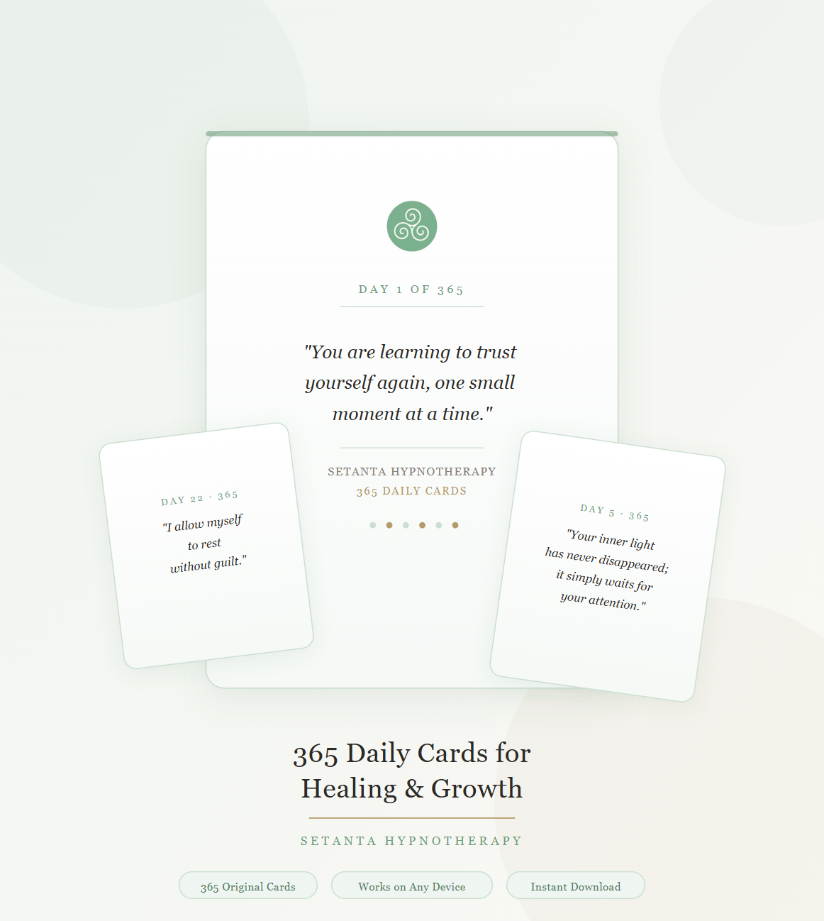 365 Daily Cards for Healing & Growth — Interactive Digital Deck